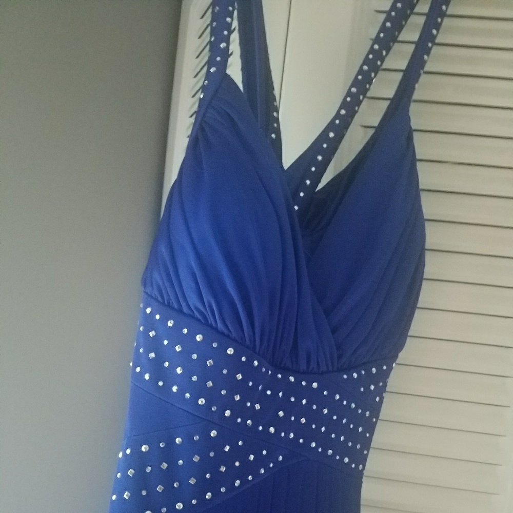 Royal blue pleated dress